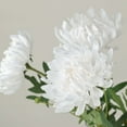thumbnail image 2 of Efavormart 3 Stems | White 27" Artificial Silk Chrysanthemum Bouquet Flowers, Large Faux Mum Branches, 2 of 11