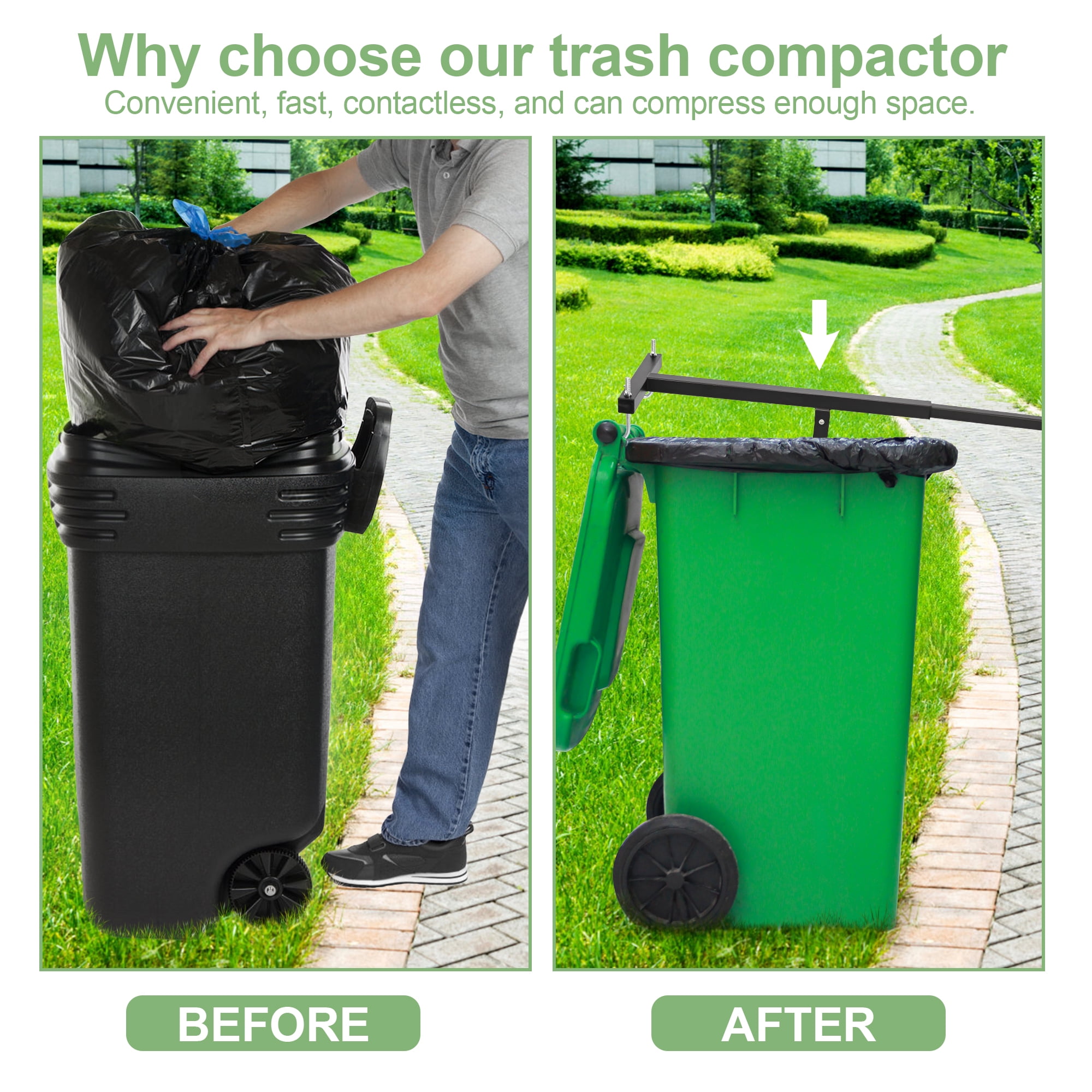 Ymokee Manual Trash Compactor, Waste Recycling Hand Tool Ymokee Manual Trash Compactor, Waste Recycling Hand Tool