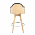 thumbnail image 5 of LumiSource Ahoy 26 in. Natural Base and Back Swivel Polyester Counter Stool - Set of 2, 5 of 8