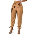 thumbnail image 2 of Women's High Waist Wide Leg Casual Pants With Bow Detail Summer Capri Pants, 2 of 4