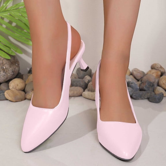 Byworldtasic Womens Slingback Kitten Heels Closed Pointed Toe Wedding Party Dress Pumps High Heels Shoes