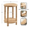 thumbnail image 3 of Kate and Laurel Rafina Round Rattan Side Table, 16 x 16 x 24, Natural Brown, Transitional Boho Circle Wooden Accent Pedestal End Table for Indoor Plant Stand or Living Room Accent Table, 3 of 9