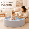thumbnail image 6 of BEEPRINCESS Ball Pit with 100 Balls for Infants & Toddlers Ages 1-3 - Soft Memory Foam, Round Shape, 35" x 12", Gray, 6 of 9