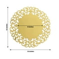 thumbnail image 3 of Efavormart 6 Pack Metallic Gold Laser Cut Cardboard Placemats with Floral Rim, 13" Round Disposable Dining Table Mats - 400GSM, 3 of 11