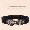 thumbnail image 4 of Cinturón elástico de moda para mujer, cinturón ancho elástico con sello para vestido informal, cinturón fino decorativo, opciones de tamaño versátiles, 4 of 6