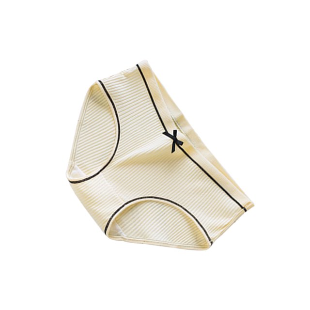 Qarigey Ropa interior elástica para mujer, calzoncillos de algodón para niña, bragas transpirables que absorben la humedad, ropa interior diaria Ropa interior amarillo claro METRO Qarigey AP000432-26