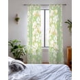 thumbnail image 3 of Spring Floral Sheer Curtains 84 Inch Length 2 Panels Set for Living Room/Bedroom, Watercolor Orchid Flowers Leaves Botanical Green Kitchen Curtains Grommet Curtains Window Treatments 42"x84"x2, 3 of 7