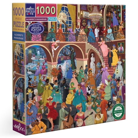 eeBoo Piece & Love: Alchemist s Masquerade - 1000 Piece Puzzle - Adult Square Jigsaw 23 x 23 Includes Image Reference Glossy High-Quality Pieces