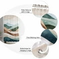 thumbnail image 3 of Teal Brown Ombre Shower Curtain, 60" x 72", Abstract Art Modern Waves Waterproof Bathroom Curtain Washable Shower Curtain Set with 12 Hooks, 3 of 6