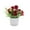 Red, variant on Bfogop Artificial Flowers Potted, 10.5'’ Flower Arrangement With White Pot, Fake Plants for Home Wedding Artificial Potted Plants Floral Bonsai Indoor Outdoor Desktop Decoration