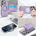 thumbnail image 4 of Decase for iPhone 14 Pro Flip PU Leather Back Cover with 2-in-1 Detachable Magnetic Wallet with 5 Card Slots Compatible Mag-Safe and RFlD Blocking Kickstand and Wireless Charging,Purple, 4 of 8
