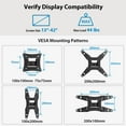 thumbnail image 6 of MountFTV Full Motion TV Wall Mount with 360°Rotation for 13-42 Inch TVs and Monitors, Corner TV Wall Mount with Articulating Arm Swivels, Tilts, and Extends, Supporting up to 44lbs & 200x200mm, 6 of 8