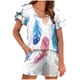 thumbnail image 1 of Puntoco Pantalones Cortos De Moda para Mujer Traje Informal De Manga con Volantes Estampado De Dos Piezas Liquidación Puntoco Puntoco-2432, 1 of 4