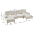thumbnail image 4 of U-Shaped Sectional Sofa, 113 Inches Modern Upholstered Sofa Couch with Chaise and Padded Cushion Seats, Convertible Modular Sofa with Metal Legs Accent Sofa for Living Room Apartment, Creamy-White, 4 of 7