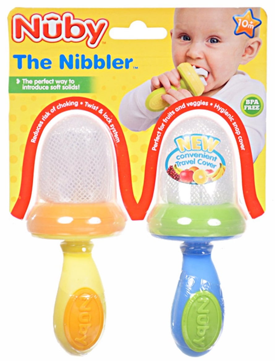 Nuby Nibbler Mesh Feeder 2 Pack Blue Yellow Walmart Com