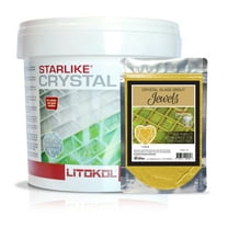 The Tile Doctor Crystal Glass Grout Jewels Citrine - Glass Epoxy Grout Glitter Additive for Tile, Backsplash, Pool, Kitchen, Bathroom - 5.5 lbs