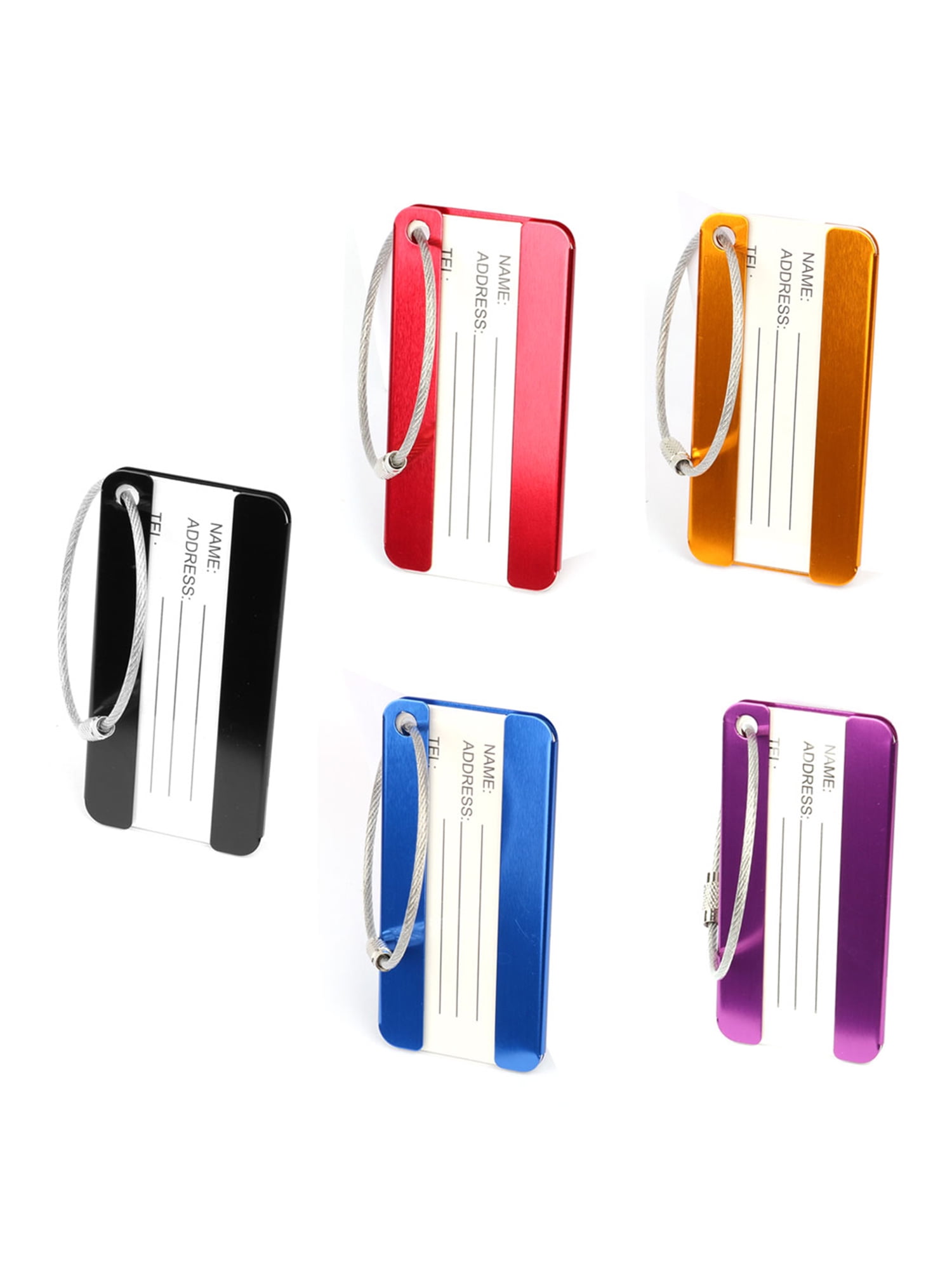 Unique Bargains Metal Luggage Tags Suitcase Travel Bag Name Message