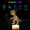 thumbnail image 2 of 3D Dinosaur Night Light,LED Illusion Table Desk Lamps, 16 Colors Dimmable Remote/Smart Touch Night Lights, Best Toys Gift for Kids, 2 of 7