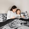 thumbnail image 5 of Homewish Rugby Gamer Queen Comforter Set,Football Sport City Bedding Sets,Gray Black Bedding Comforter Set For Teens,Super Cozy Room Decor Reversible,3 Pieces, 5 of 8