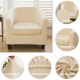 thumbnail image 4 of LiveGo Tub Chair Slipcover, 2-Piece Velvet Club Chair Covers with Cushion Cover, Washable Armchair Sofa Couch Cover, Furniture Protector for Living Room Bar Counter Hotel, 4 of 10