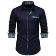 thumbnail image 3 of Spring/Summer 2024 New British Retro Slim-Fit Assorted Colors European Size Casual Men's Long-Sleeved Shirt, 3 of 3