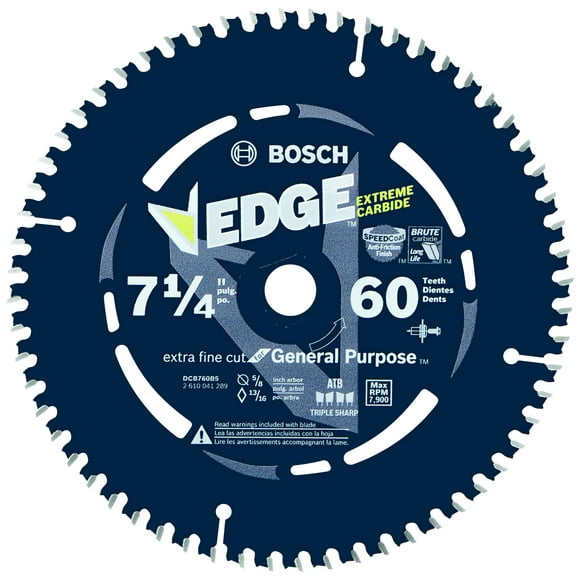 Hoja de sierra circular Bosch DCB760 de 60 dientes para uso extrafino