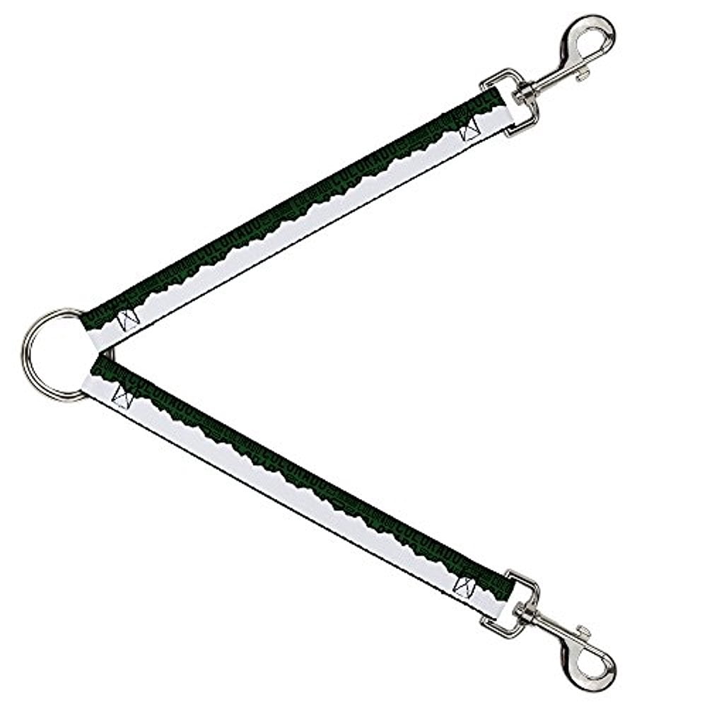 Buckle-Down Leash Splitter - Colorado Mountains Green Black Text Grays - 1" Wide - 30" Length
