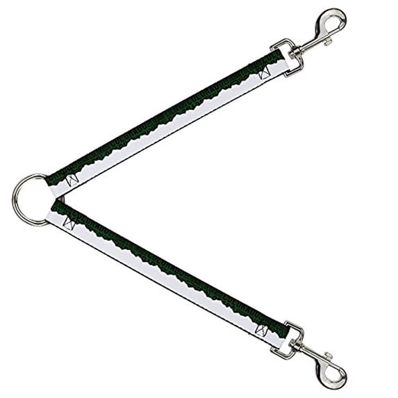 Buckle-Down Leash Splitter - Colorado Mountains Green Black Text Grays - 1" Wide - 30" Length