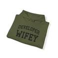 thumbnail image 4 of Developer Wife Husband Wedding Anniversary Hoodie, Gifts, Hooded Sweatshirt, 4 of 4