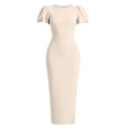 thumbnail image 7 of Brglopf Women's Puff Short Sleeve Bodycon Midi Dress Summer Elegant Formal Wedding Guest Cocktail Party Office Pencil Dresses, 7 of 7