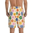 thumbnail image 3 of Naloa Groovy Daisy Flowers Men's Short Pajama Pants, Lounge Comfort Shorts with Elasticized Waistband and Side Pockets - 4X-Large, 3 of 9
