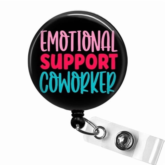 Emotional Support Coworker Badge Reel, Funny ID Clip for Office, Nurse, Teacher, Dental, Coworker Gift | Scrapheart