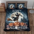 thumbnail image 2 of Happy Halloween Miniature Pinscher Witch Pumpkins Bats Quilt Bedding Set Mini Pin Dog Lover 1 Blanket Bed Cover 2 Pillowcases - 13012, 2 of 5