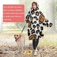 thumbnail image 4 of Brown Footballs with Leopard Spots Pattern Wearable Oversized Blanket,Wearable Blanket Hoodie for Adults,Cozy Hooded Blankets with Super Pockets,Super Warm Fuzzy Pullover for Women & Men, 4 of 6