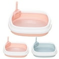 thumbnail image 2 of Cat Litter Pan Set High Edge Pet Litter Pan Set Cat Litter Box with Scoop, 2 of 10