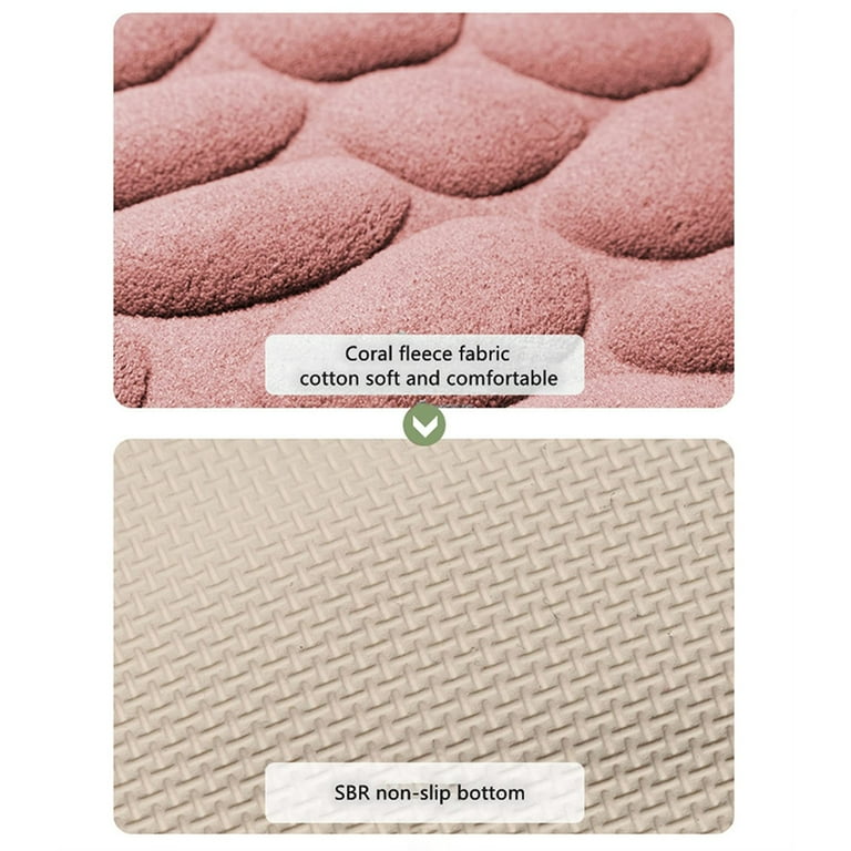 Memory Foam Soft Bath Mats - Non Slip Absorbent Bathroom Rugs Rubber Back  Washable Runner Mat for Kitchen Bathroom Floors 19.5 x 31.5, White