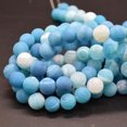 thumbnail image 3 of K-KED Dark Blue Crackle Agate FROSTED Matte Gemstone Round Beads - 6mm 8mm 10mm-12 mm, 3 of 6