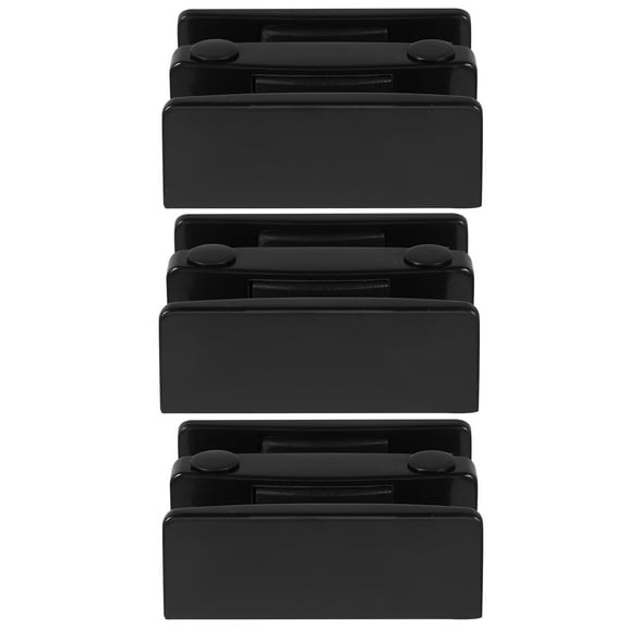 STRANDCHIC Sliding Shower Door Guide 3Pcs Black Plastic Humidity Resistant Elegant Design for Home Bathroom Use