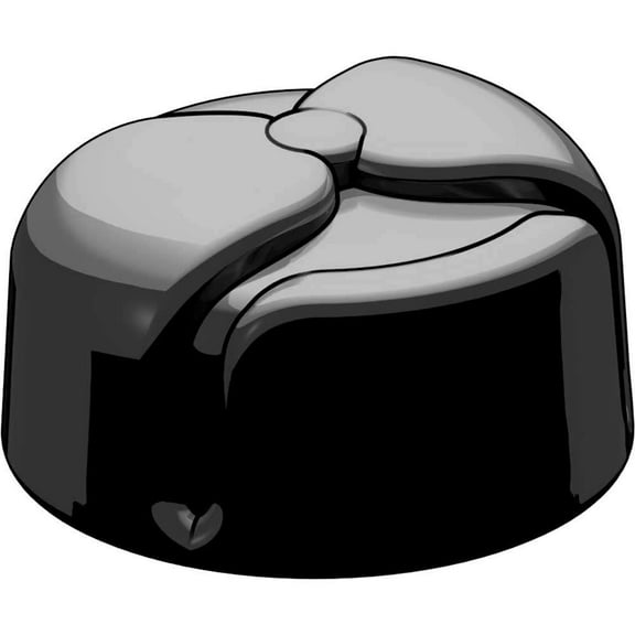 BrickArms Ushanka Helmet (Black Rubber) (No Packaging)