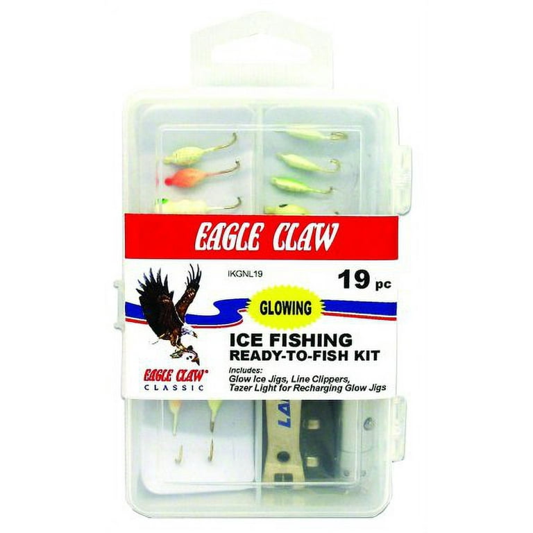 Eagle Claw Ice Panfish Kit, Glow, Ice Fishing Lures.