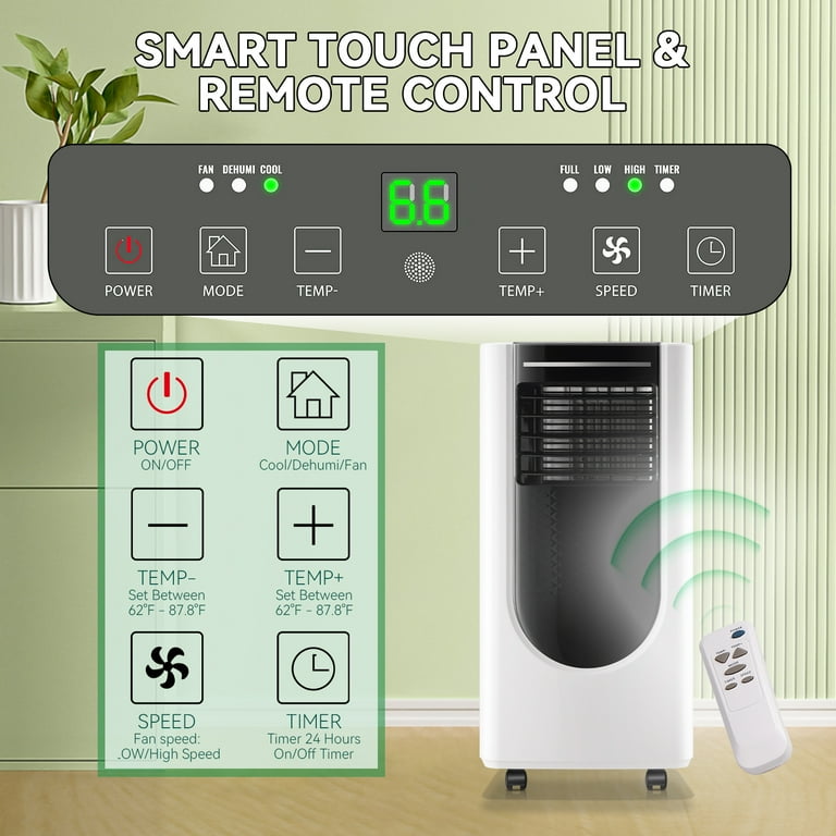 WANAI 8000 BTU Portable Air Conditioner, 3-in-1 AC Cooling