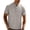 Gray, variant on Men's Vertical Waffle Rib Henley Chest Pocket Short Sleeve T-Shirt, Mandarin Collar Five Button Placket Relaxed Fit Stretch Quick Dry Polyester Spandex Casual Tee