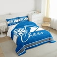thumbnail image 3 of Homewish Sport Cheerleading 3 Pieces Queen Comforter Set For Kids Children Teens Girls,Geometric Stripes Ultra Soft Bedding Sets,Girly Dreamy Dance Bedding Comforter Set,Luxury Bedroom Decor, 3 of 8