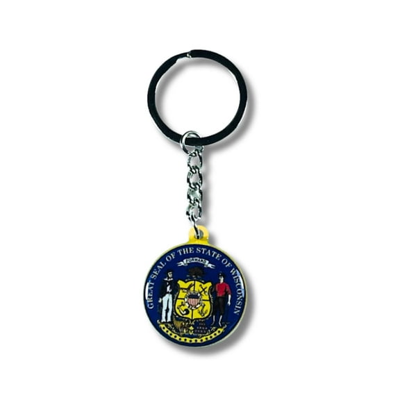 Metal Keychain - State Seal Wisconsin - USA | Everyday Carry Accessory, Travel Souvenir Gift, Collectible Keepsake