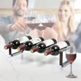 thumbnail image 3 of Estante para botellas de vino de metal Estante para botellas de vino para 4 botellas Estante para vinos ligero, 3 of 4