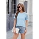 thumbnail image 4 of Camisetas de Negocios de Corta con Encaje para Mujer, Color Azul , Talla M, 4 of 9