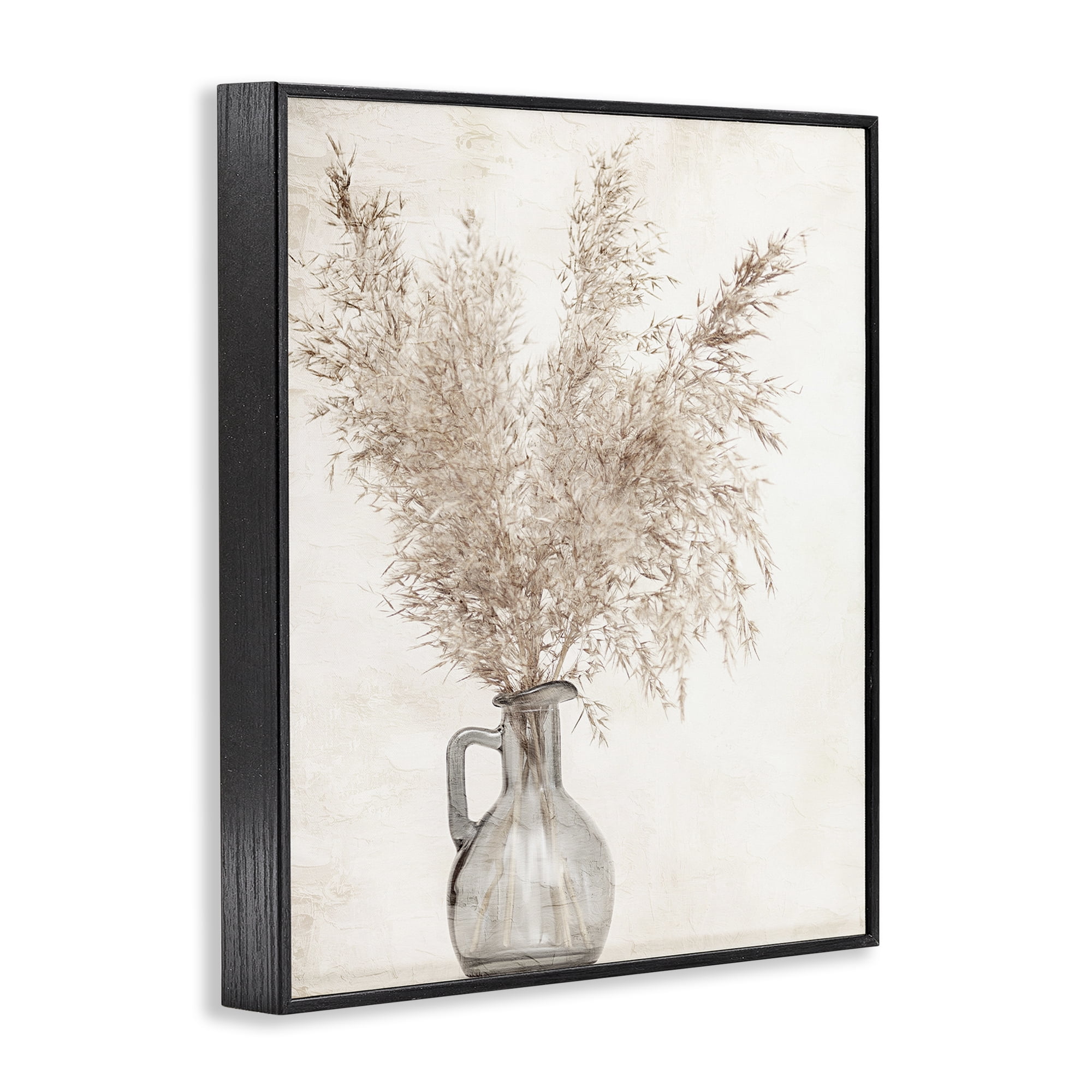Stupell Industries Wild Pampas Vase Botanical & Floral Painting Black Framed Art Print Wall Art, 11 x 14