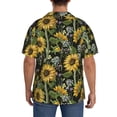 thumbnail image 3 of Yiaed Sunflowers Print Mens Casual Wrinkle Free Shirts Short Sleeve Button Down Summer Stretch Dress Shirt-Medium, 3 of 5