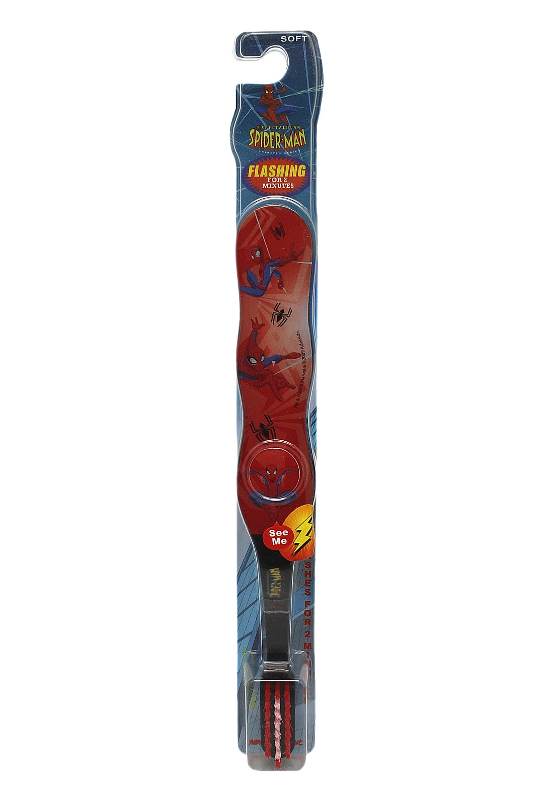 Spectacular SpiderMan Red/Black Timed Flashing Kids Toothbrush