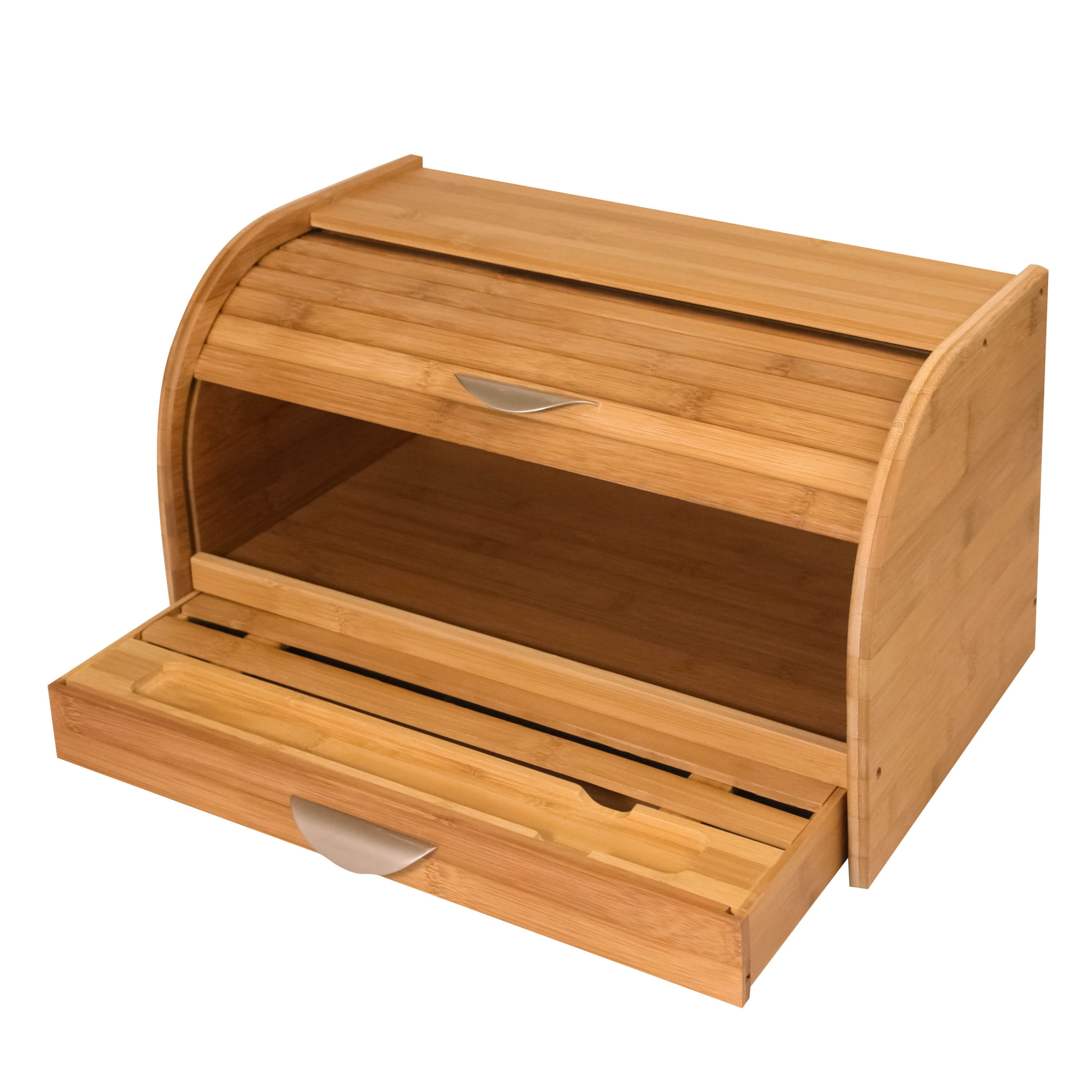 Derec Roll Top Bread Box with Cutting Board Base